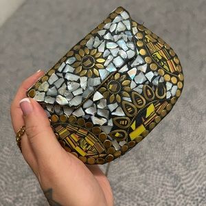 Handmade Ceramic Clutch Shoulder Bag Crossbody Purse Handbag Accessory Bags
